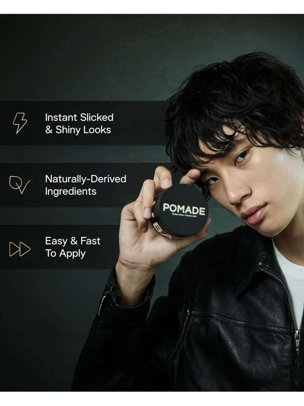 BASED Pomade for Men, Quality Hair Care with Medium Hold, Natural Shine & Fragra